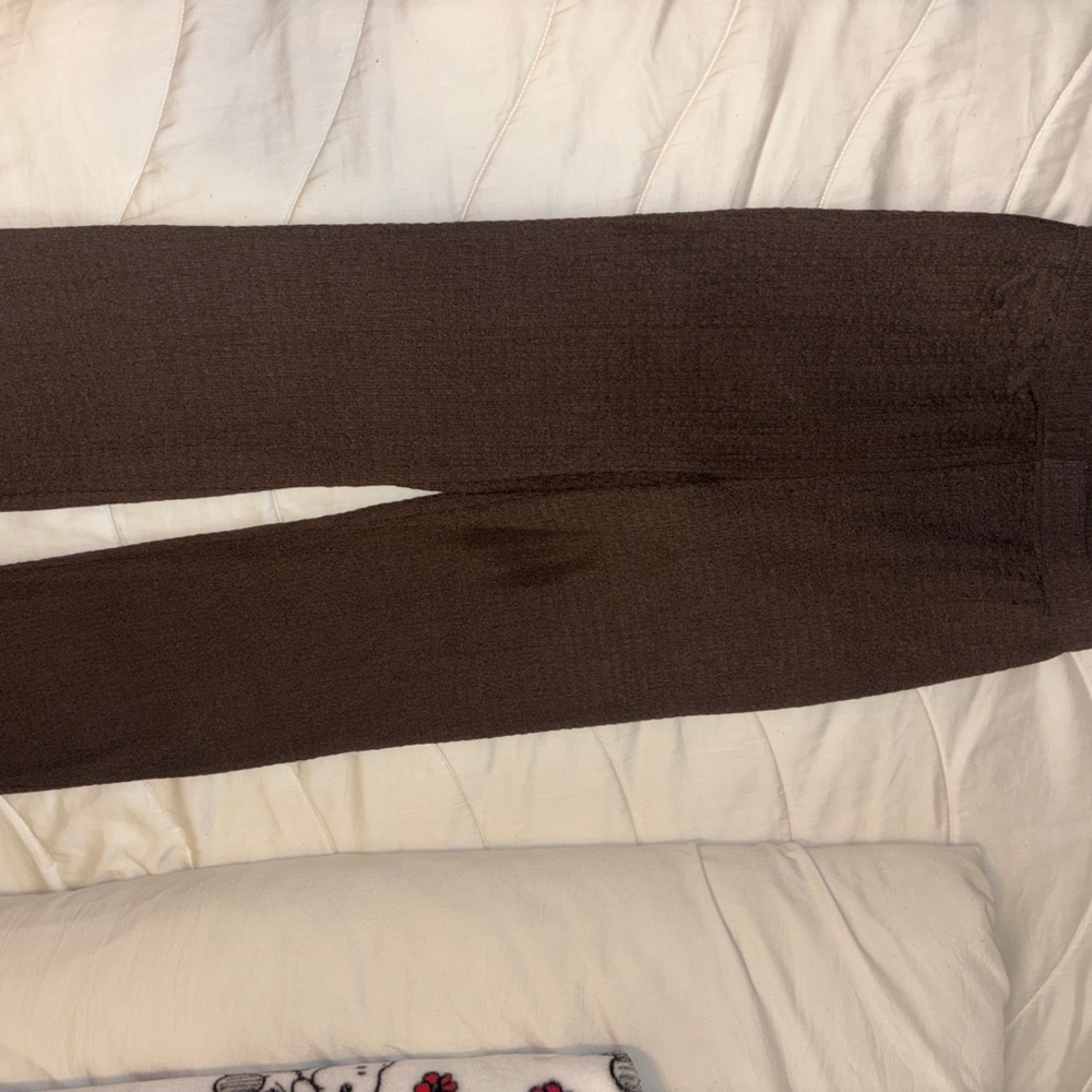 Reformation textured pant brown high waisted